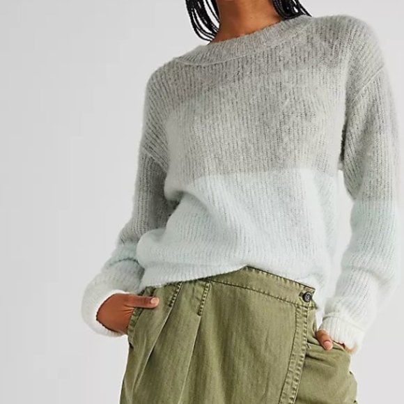 Free People Sweaters - Free People Autumn Sky Fuzzy Pullover Size L NWT